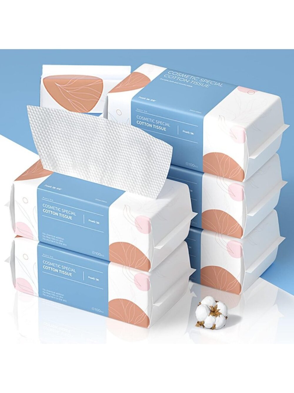 Soft Disposable Face Towels, 600 Count Dry Wipes, 6 Pack for Spa & Travel